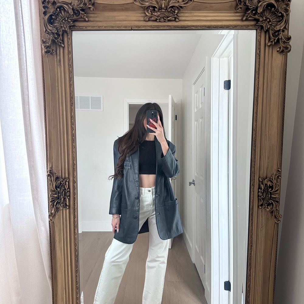 Daniel Light Blue Leather Blazer